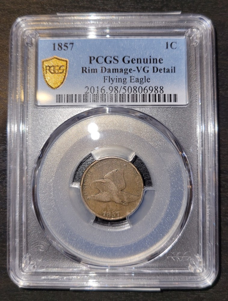 1857 Flying Eagle Cent PCGS VG Detail