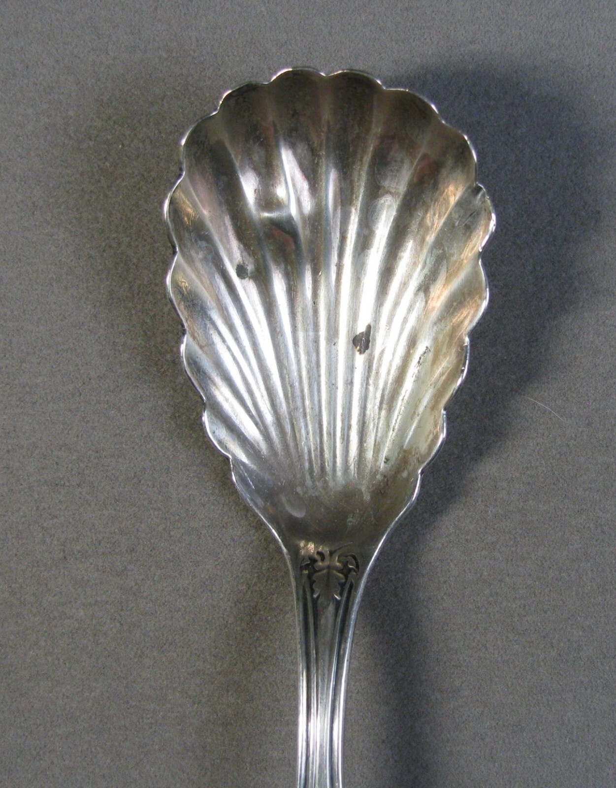 Antique Coin Silver Fluted Spoon J A MERRILL Portland, ME 1860s 26.4g #J4398