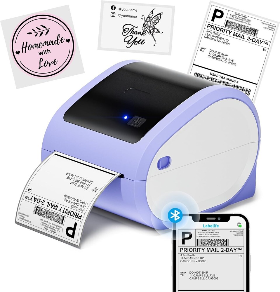 Phomemo 4X6 Shipping Label Printer Bluetooth Label Thermal Printer +500X Labels