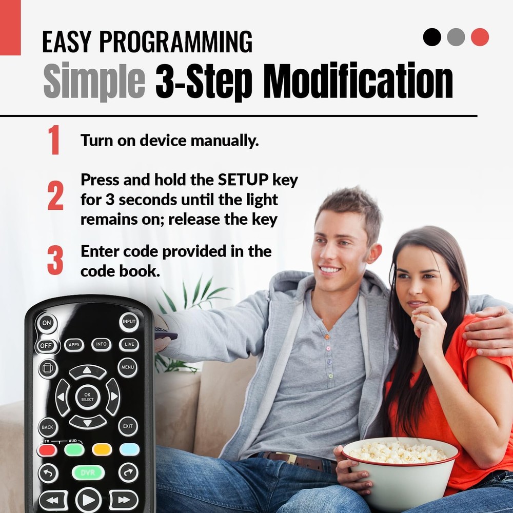 ANDERIC RRCM7500 for Channel Master DVR Remote Control Universal (v4)