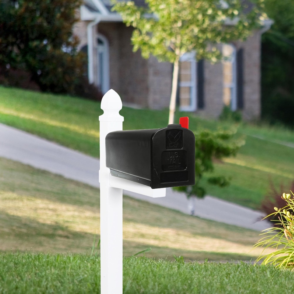 Parsons™ Rust-Proof Plastic Post Mounted for Outside, Black, Medium Curbside ...