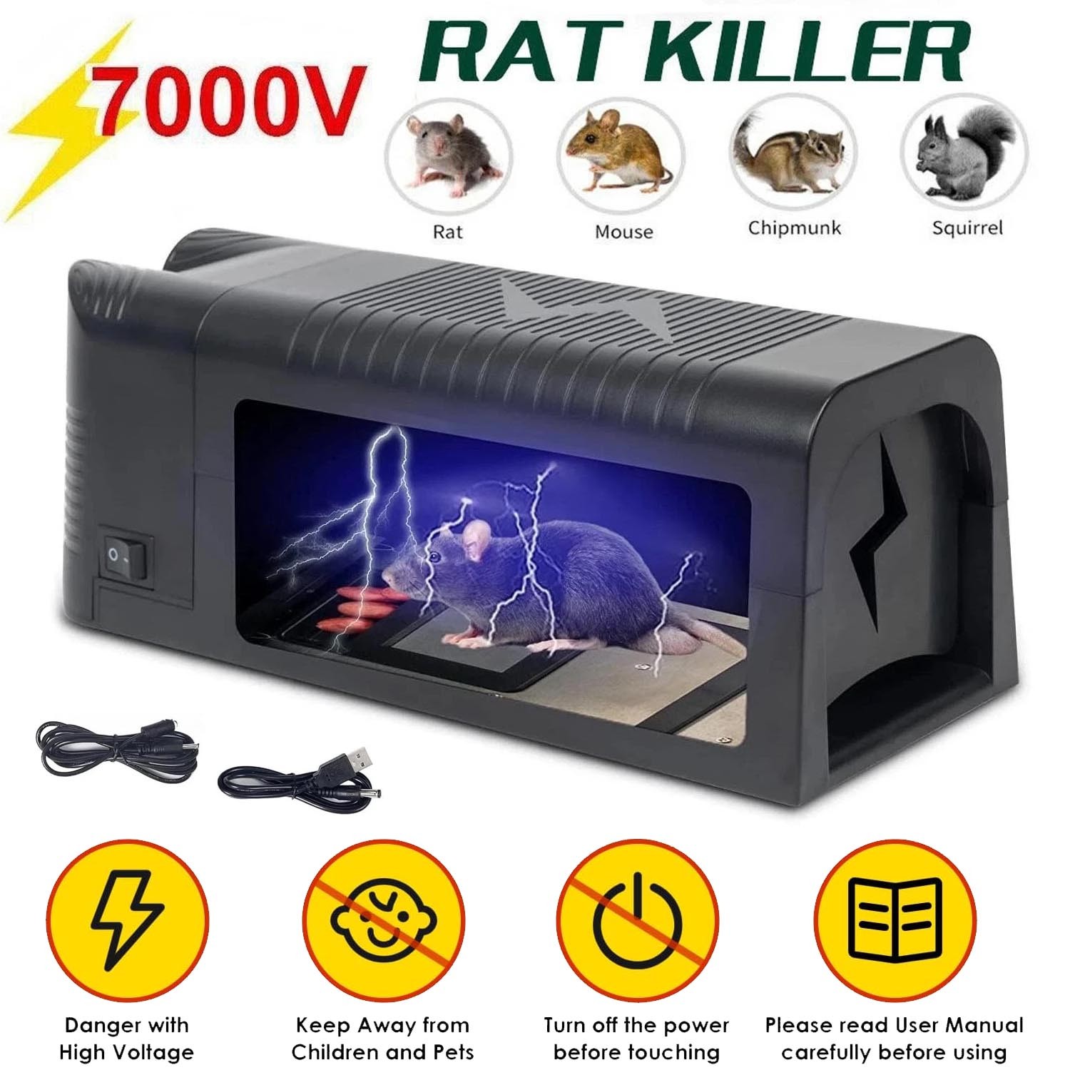 Electronic Mouse Trap Victor Control Rat Killer Pest Electric Rodent Zapper US