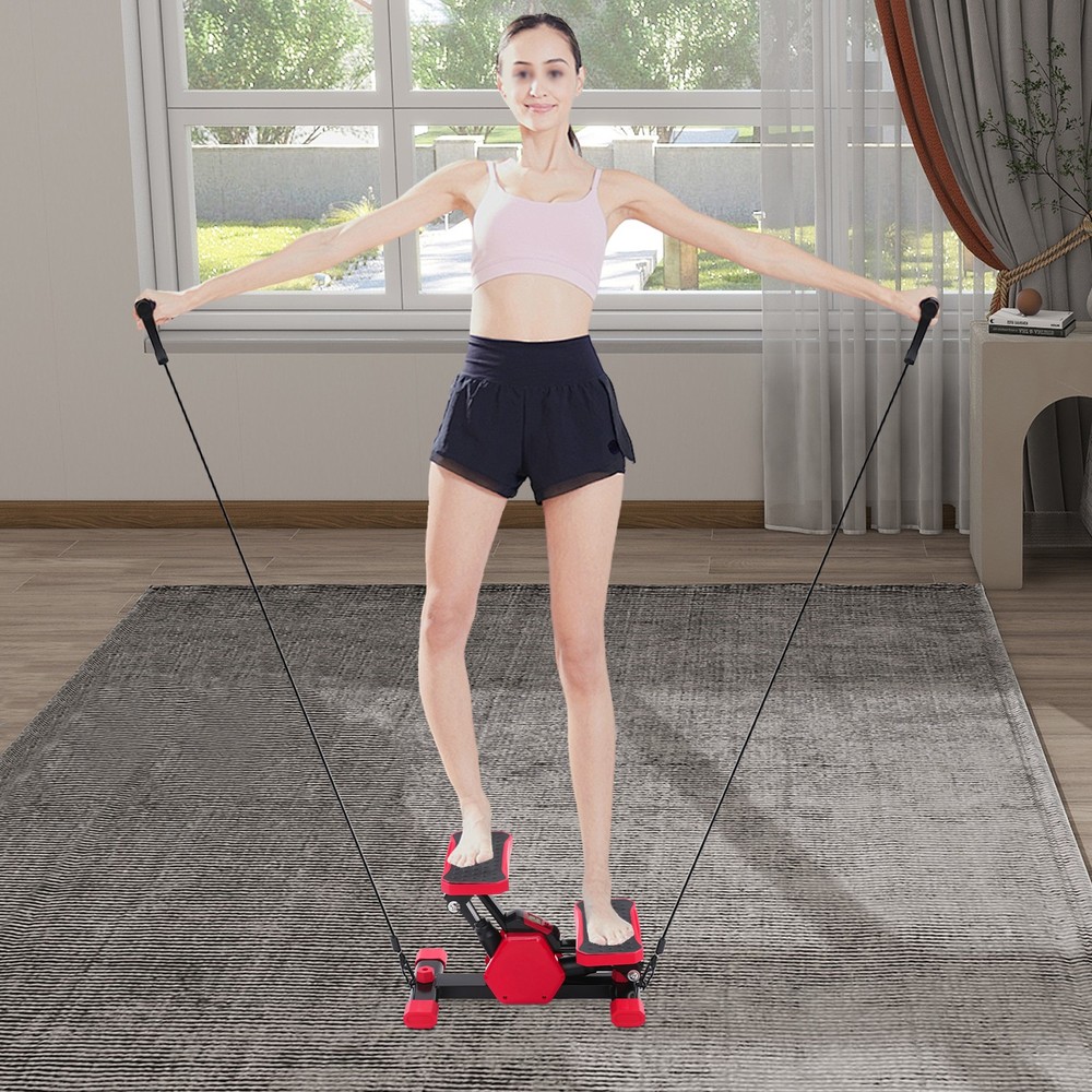 Steppers for Exercise Portable Mini Stepper with Pull Ropes for Home Workout