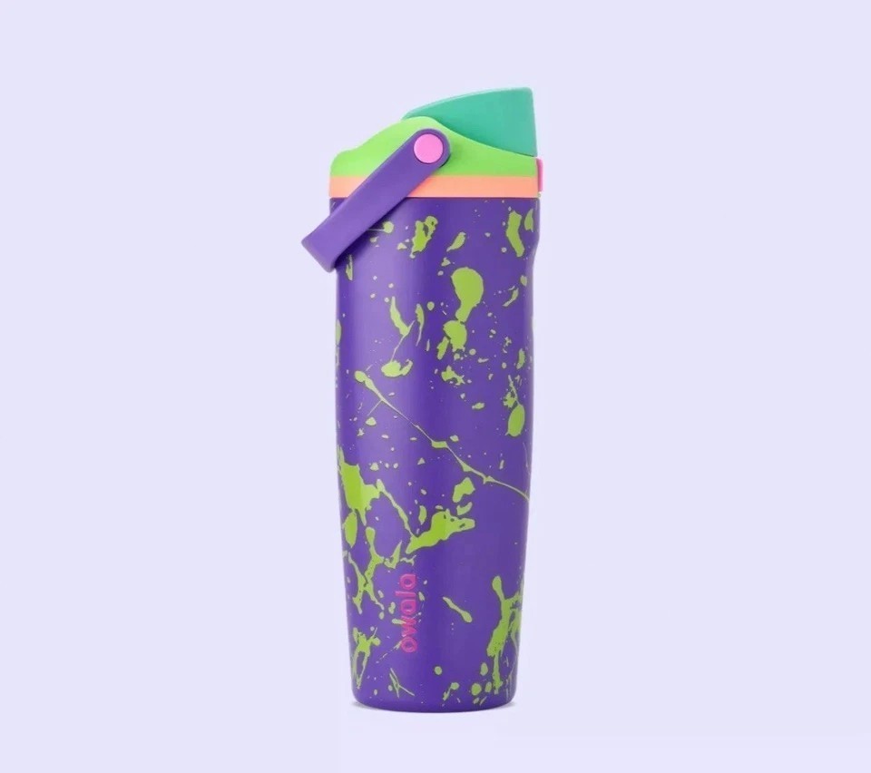 Owala Birthday Bash Electric Feel 30 oz FreeSip Sway Neon Party Water Bottle