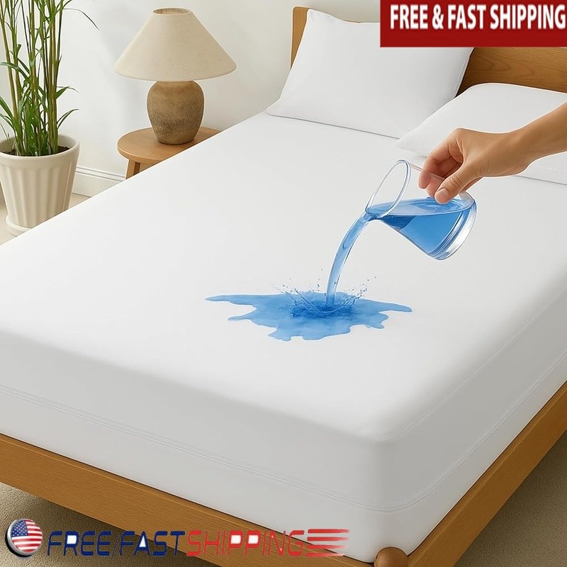 Waterproof Mattress Protector Microfiber 6-Sided Noiseless Washable Soft New
