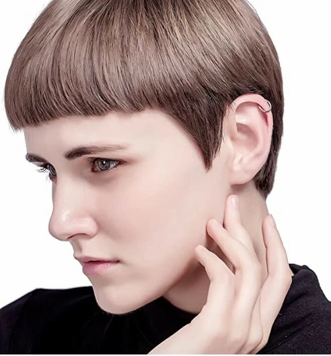 1PC Surgical Steel Hinged Segment Hoop Ring Sleeper Lip Ear Nose Body Piercing