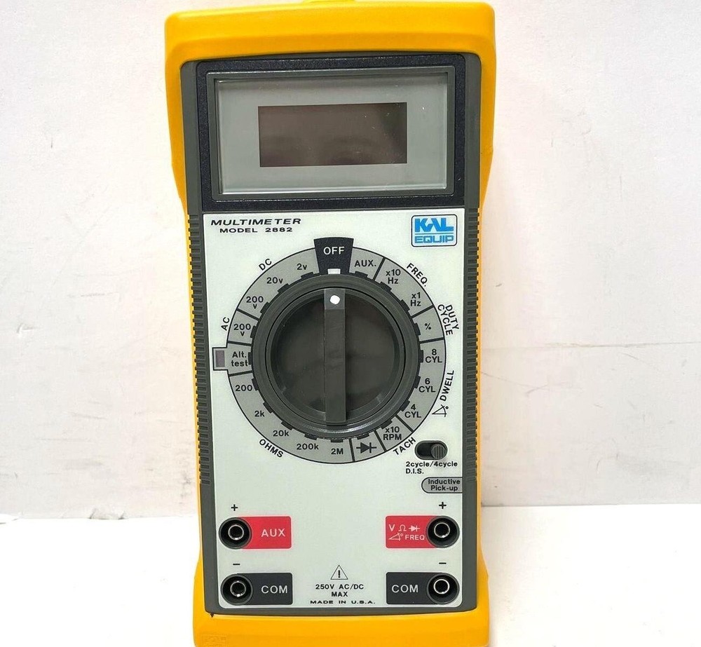 KAL Equip Multimeter Model 2882 Electrical Automotive Diagnostic w/Case Untested