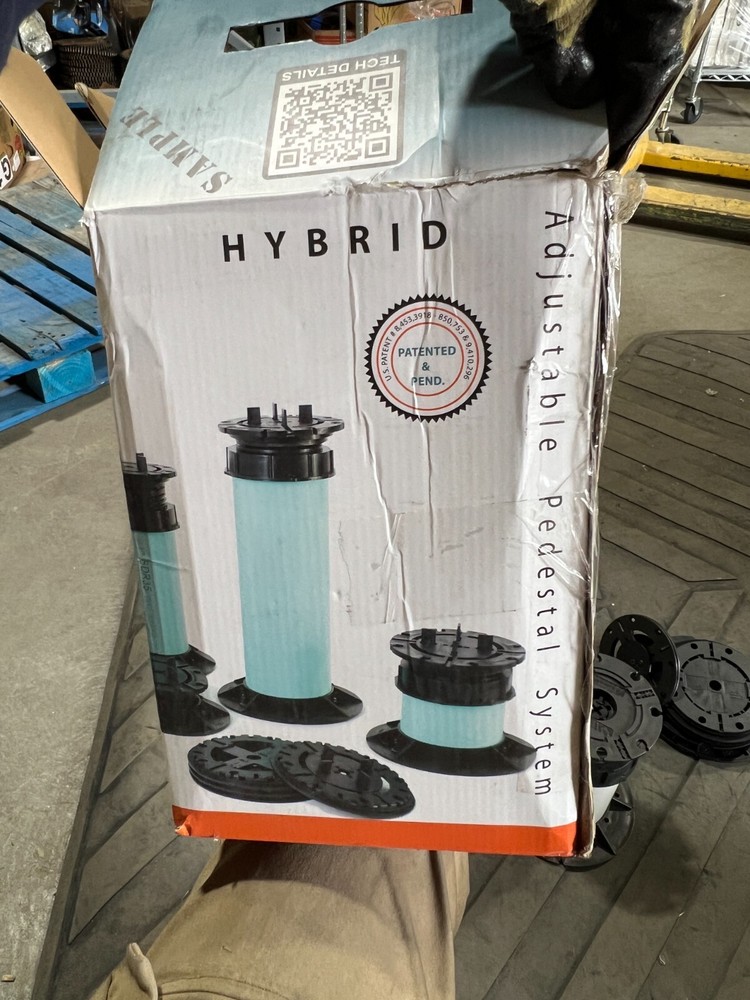 Tile Tech Paver Hybrid Adjustable Pedestal System White & Black Stackable