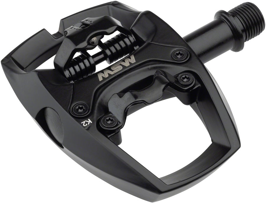 MSW Flip I Aluminum Clipless Pedals with Platform - SPD-Compatible, Versatile