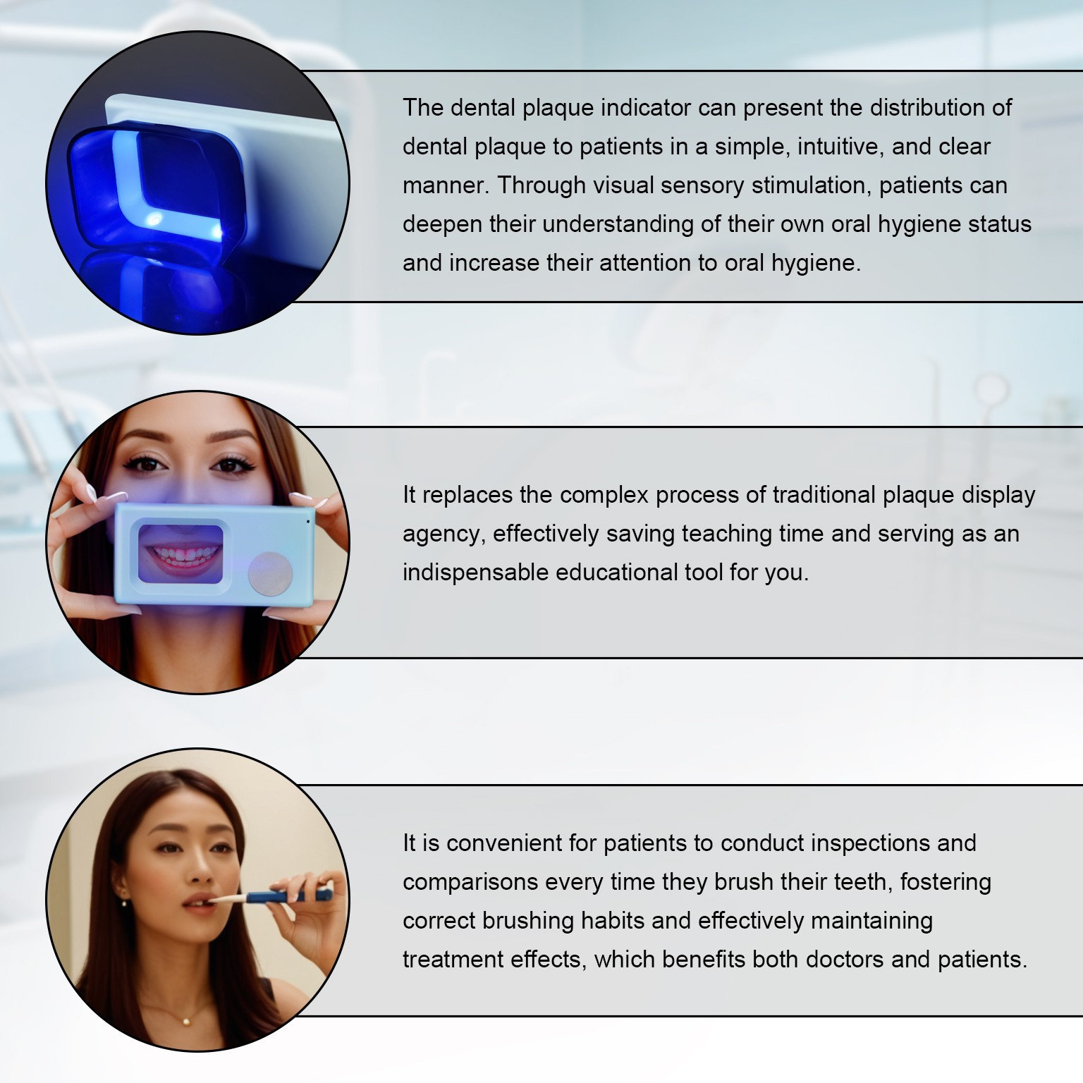 Electric Dental Plaque Indicator Detector Display Device Oral Hygiene Care Blue