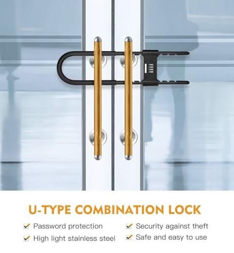 U Lock - Extra Long U Lock - U Lock Combo - Bicycle Lock with Adjustable Black
