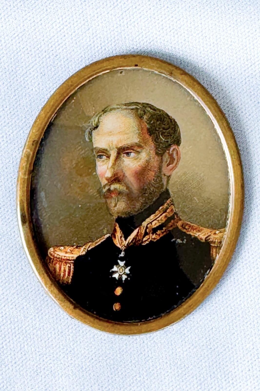 19C French General Louis-Eugene Cavaignac Miniature Portrait, Napoleon III