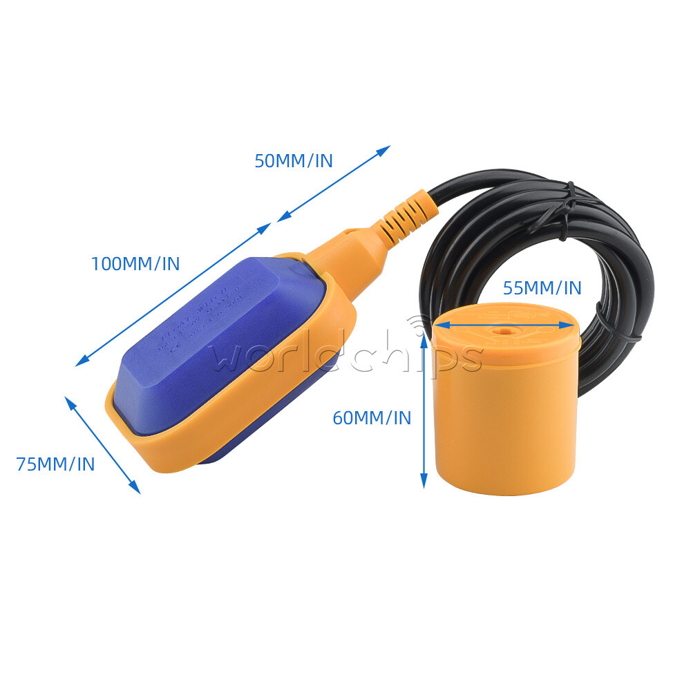 Float Switch Automatic Water Level Controller 16A with 1/2/3/4/5m Cable Sensor