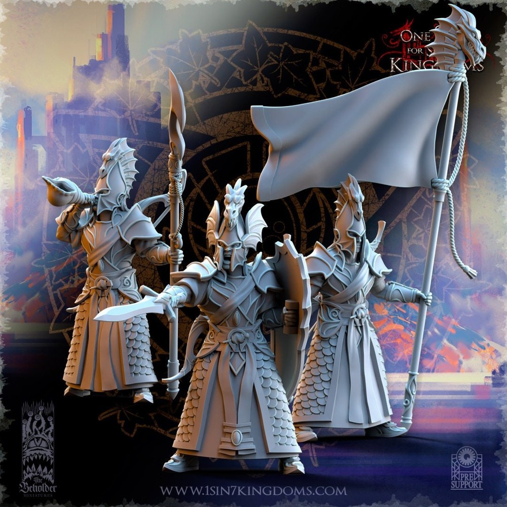 SilverMoor Elf Ilithien Command unit | The Beholder Miniatures
