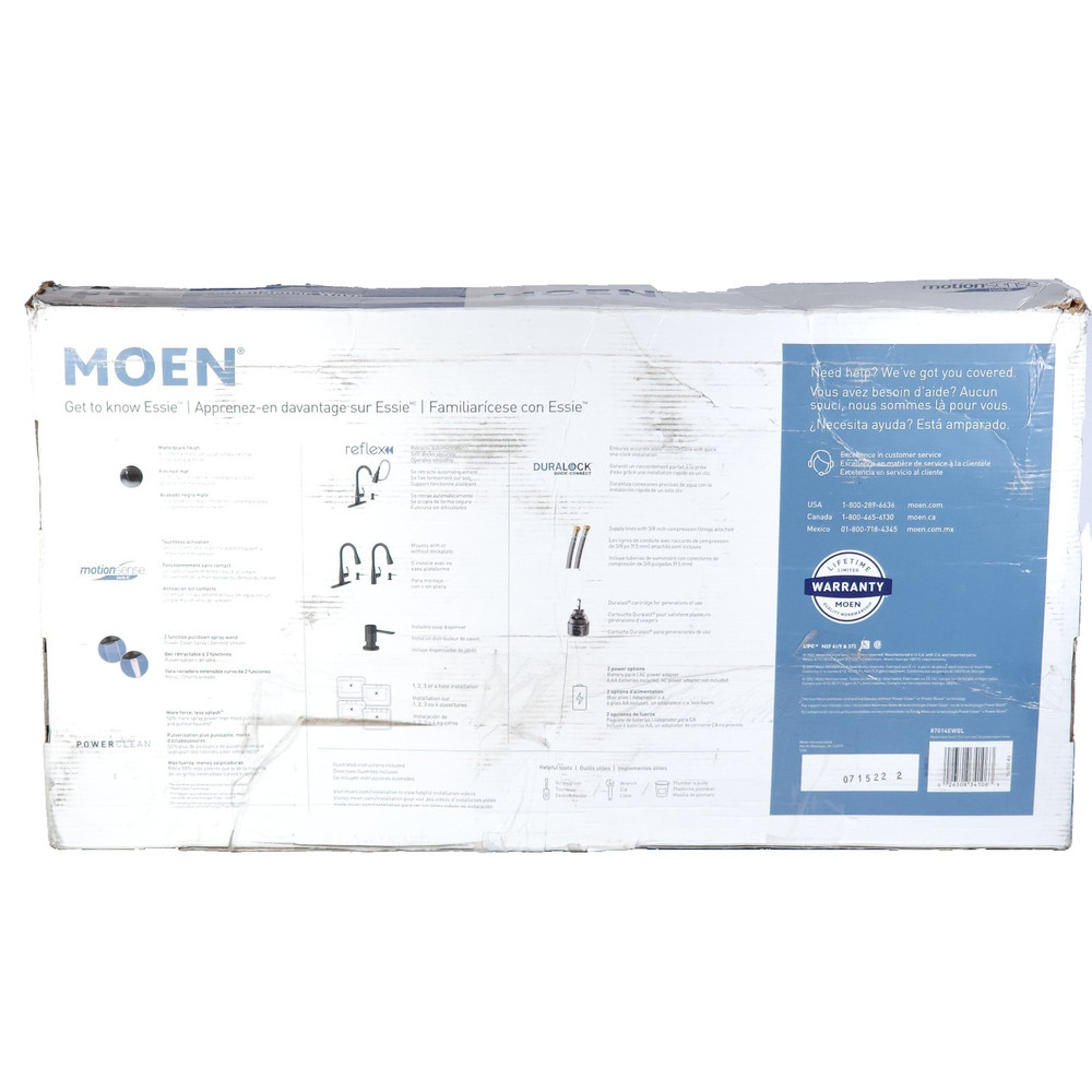 Moen 87014EWBL Touchless Wave Pull Down Kitchen Faucet Matte Black READ