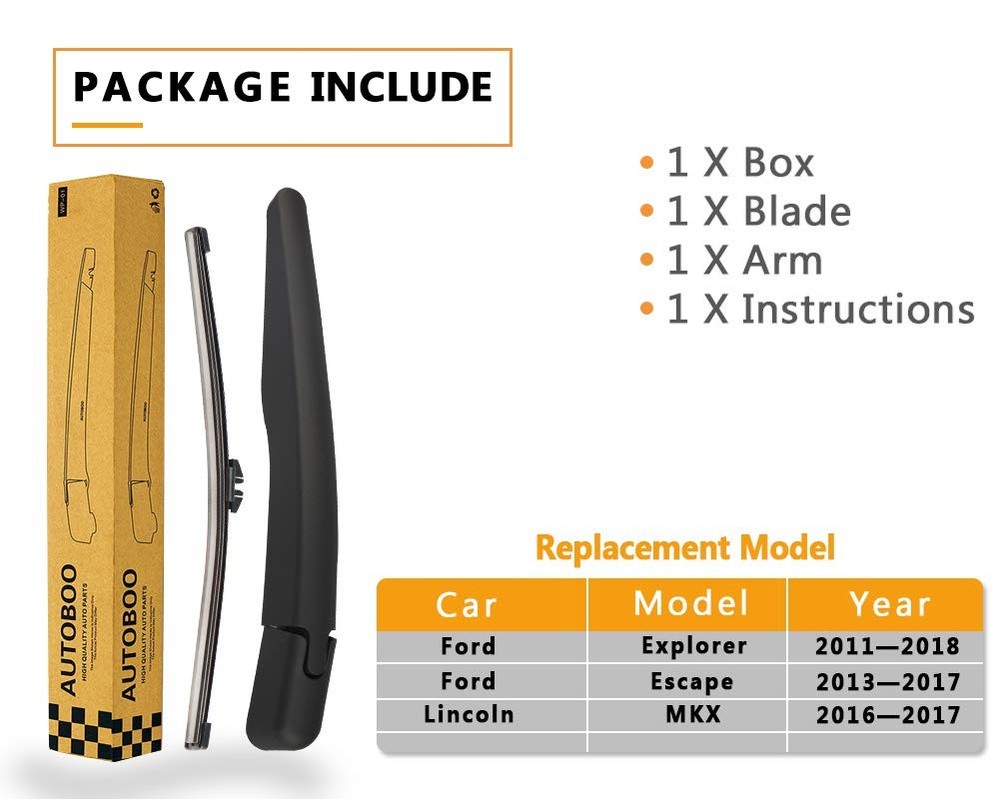 Rear Wiper Blade Arm Replacement Back Windshield Ford Explorer Escape Set