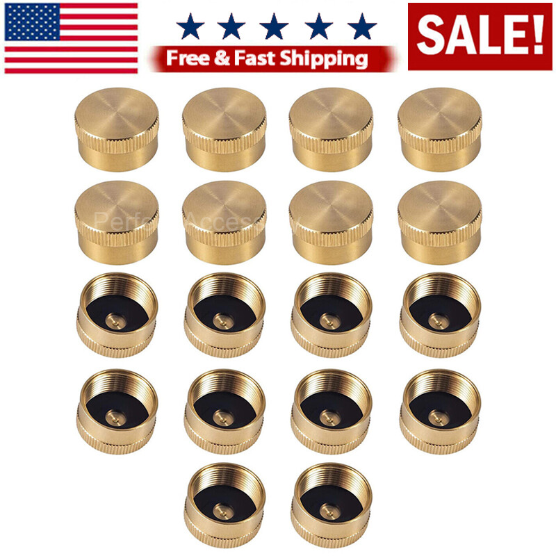 18PCS Solid Brass Propane Bottle Caps Suitable for All 1LB Gas Refill Tank Valve