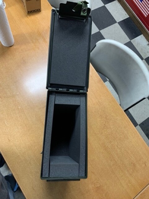 Army metal monocular case, waterproof, ammo style, foam inside, camera storage