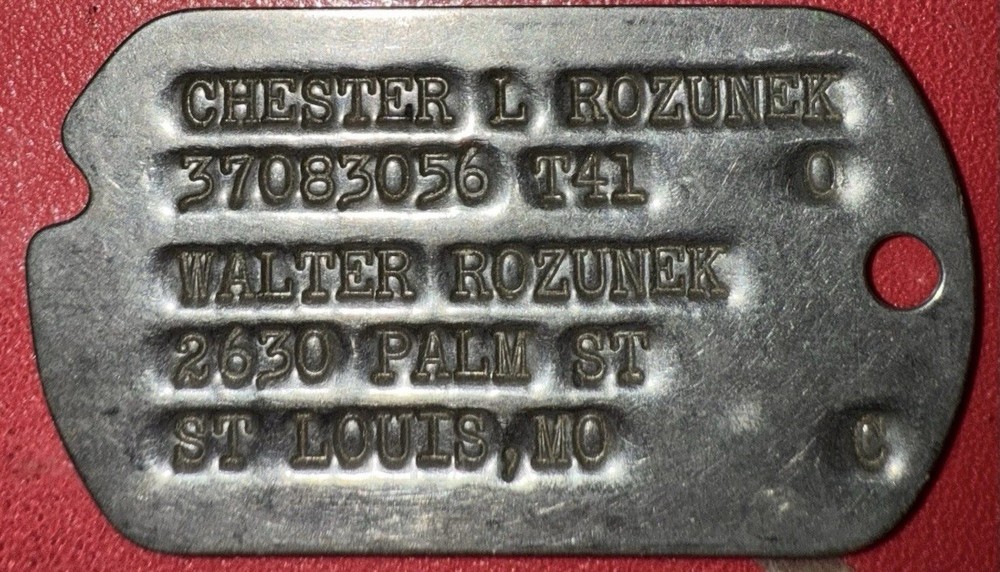 WW2 Missouri NOK Dog Tag Named To 165th Field Artillery 27th Infantry Division 1