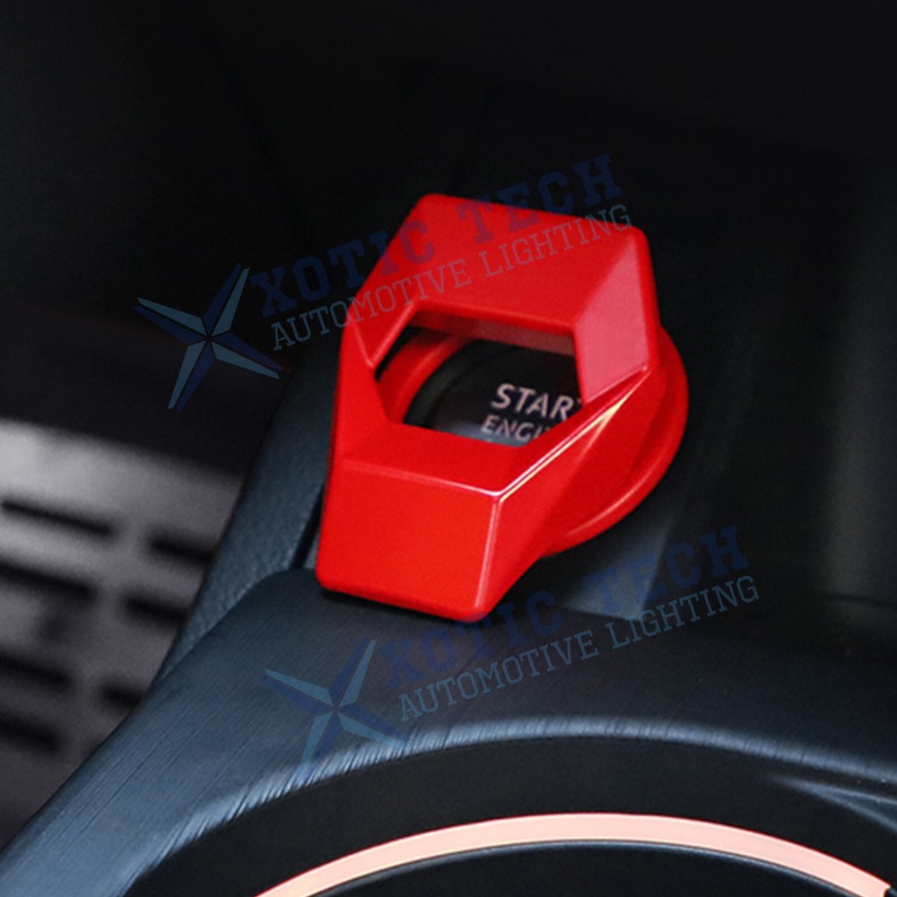 Gloss Red Engine Start Stop Push Button Switch Decor Cover Trim Car Accessories