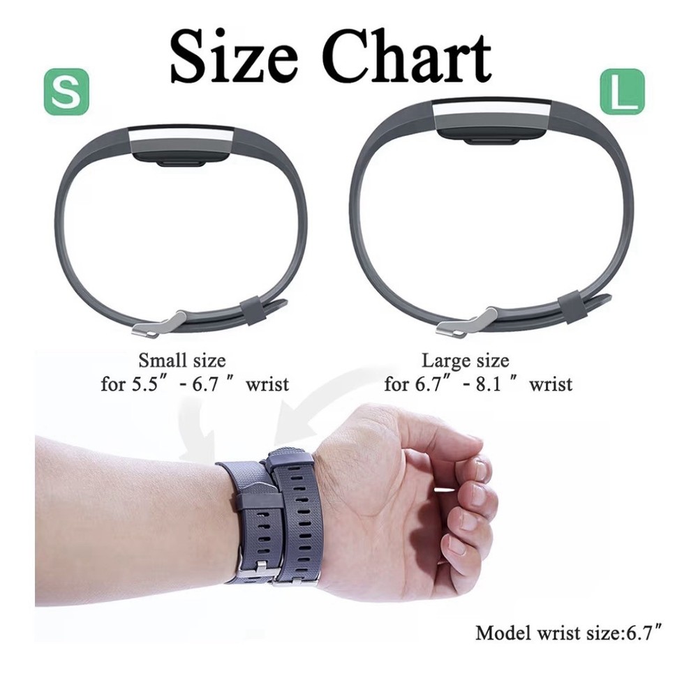 Bands Replacement Compatible with Fitbit Charge 2, 3-Pack, Small Gray/Blue/Black