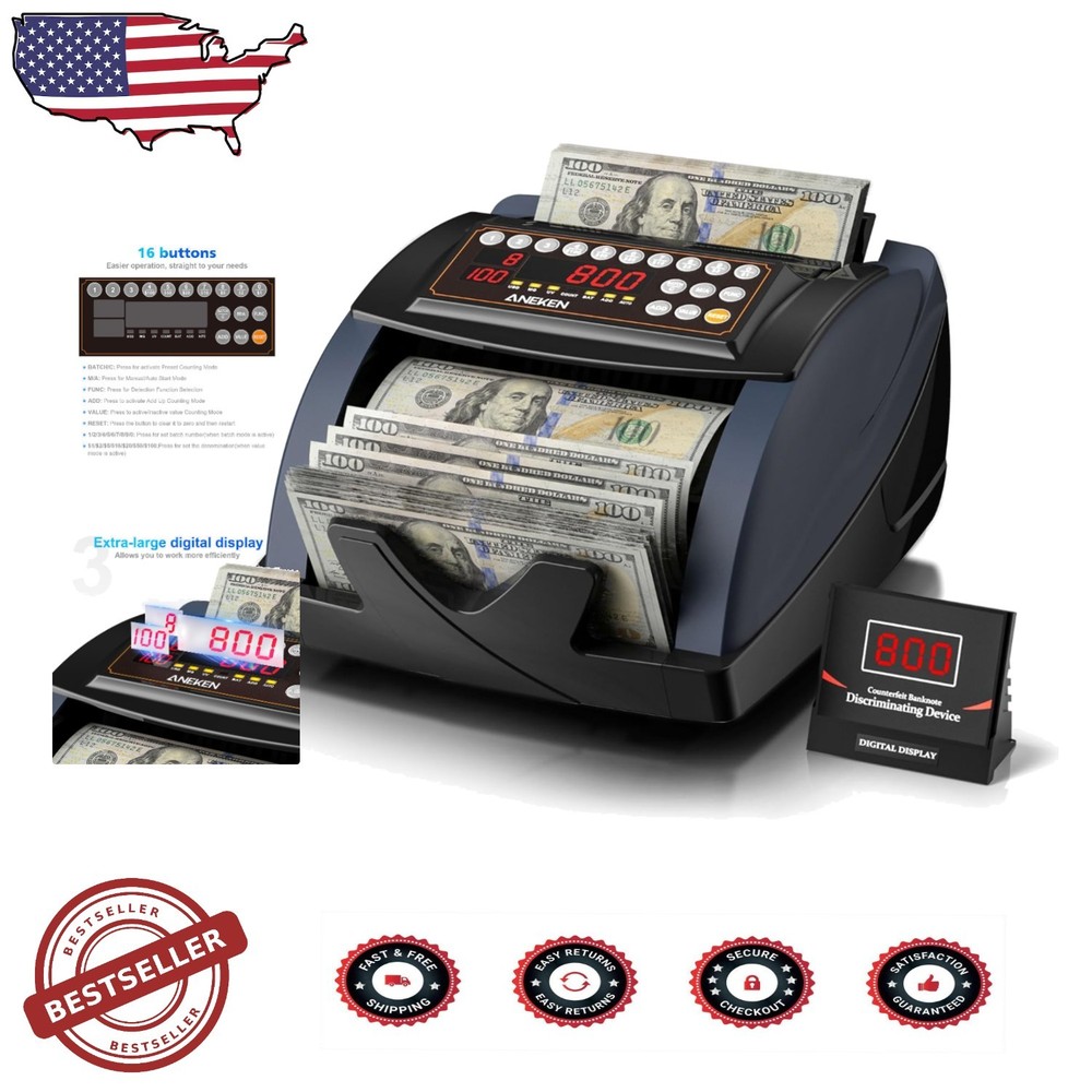 Money Counter Machine: Value Count, UV/MG/IR, Auto, Batch, Add Modes