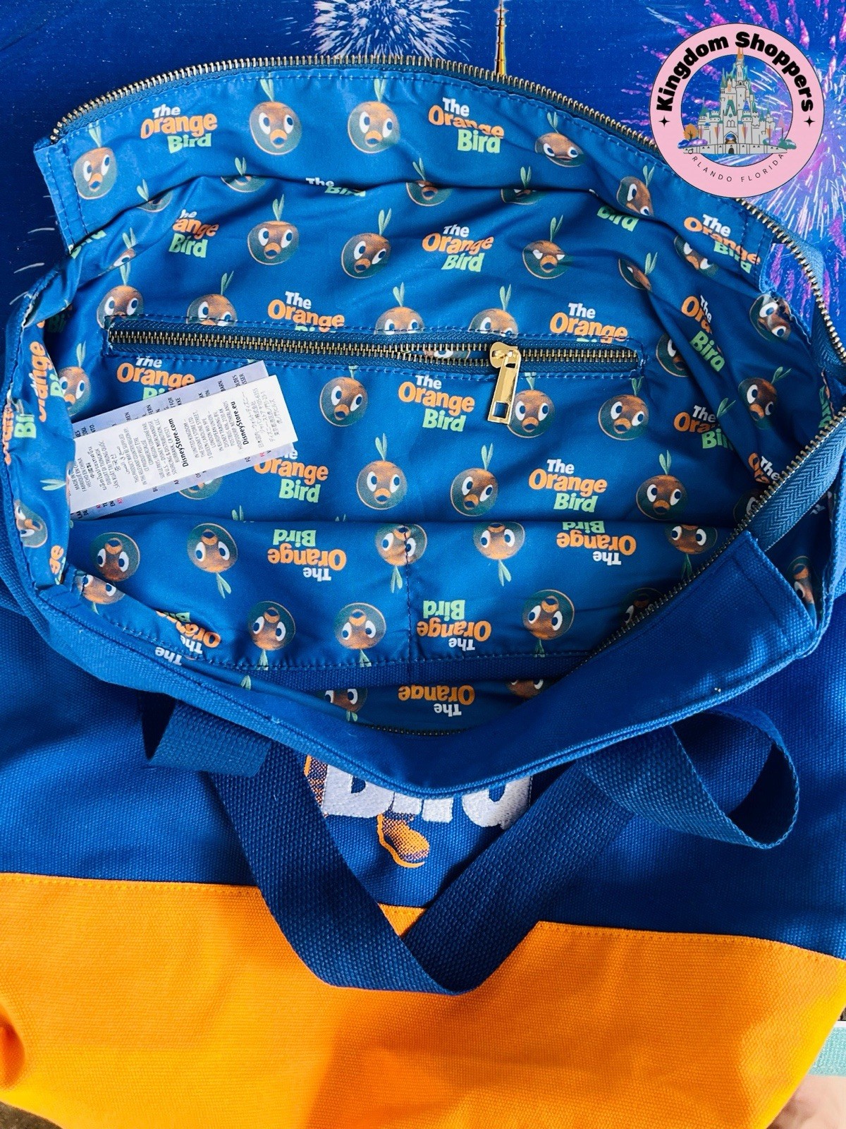 2026 Disney Parks Vintage Orange Bird Epcot Flower & Garden Large Tote Bag NWT