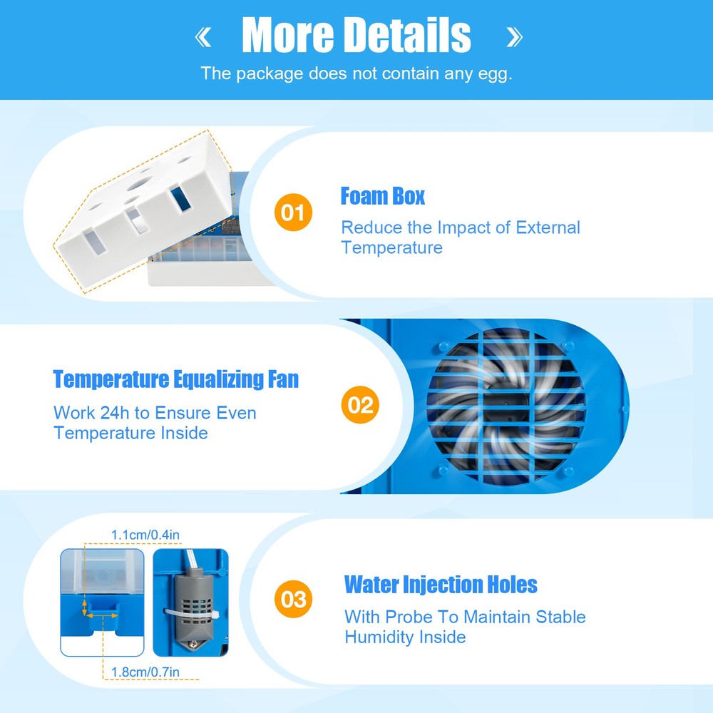 48 Eggs Incubator Automatic Digital Chicken Egg Hatcher Temperature Control