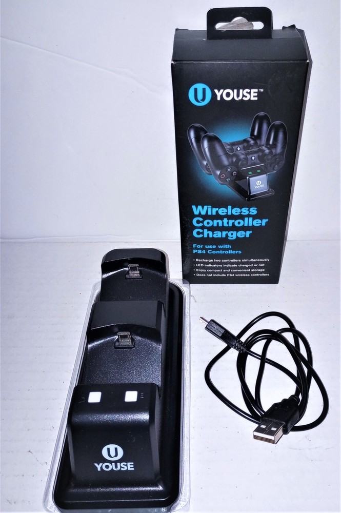 Wireless Controller Charger for Use w/ PS4 Controllers (U Youse)  Tested / Works
