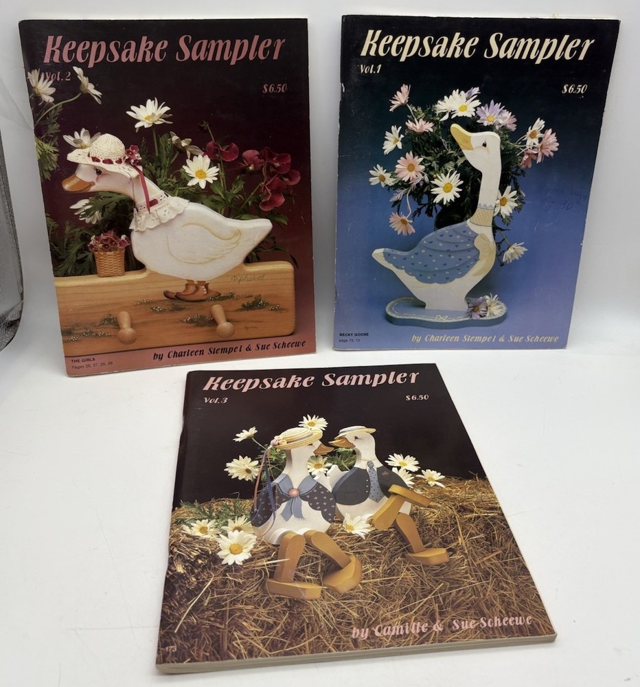 Lot 3 Keepsake Sampler Pattern Books Vol 1–3 Sue Scheewe Charleen Stempel