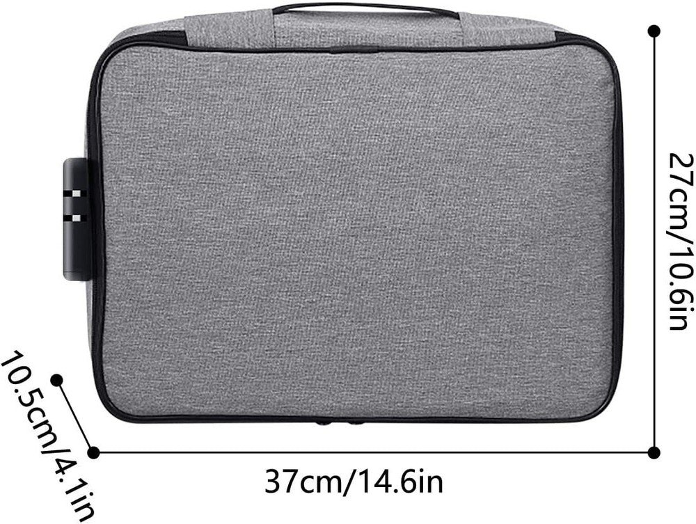 Oxford Document Organizer with Safe Code Lock Storage Pouch Credential Bag Dipl