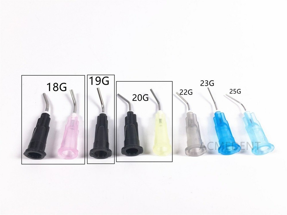 5000/Lot Dental Pre Bent Flow Dispensing Tips Flowable Needle Delivery Tip Etchi