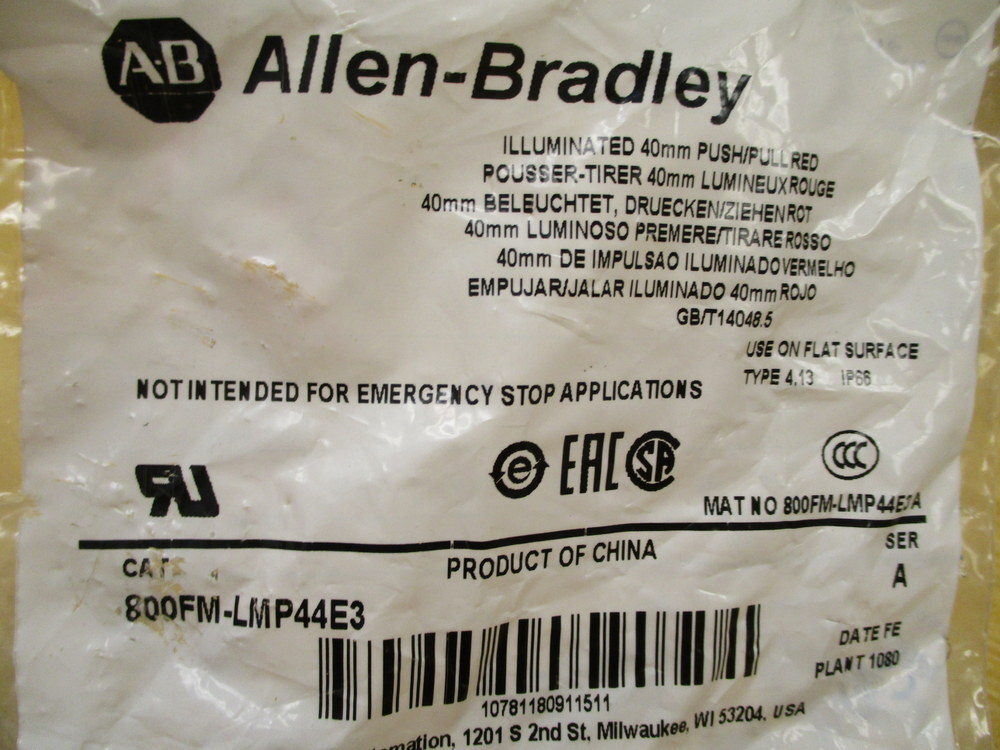 Allen Bradley 800FM-LMP44E3 Push/Pull Button 800FMLMP44E3