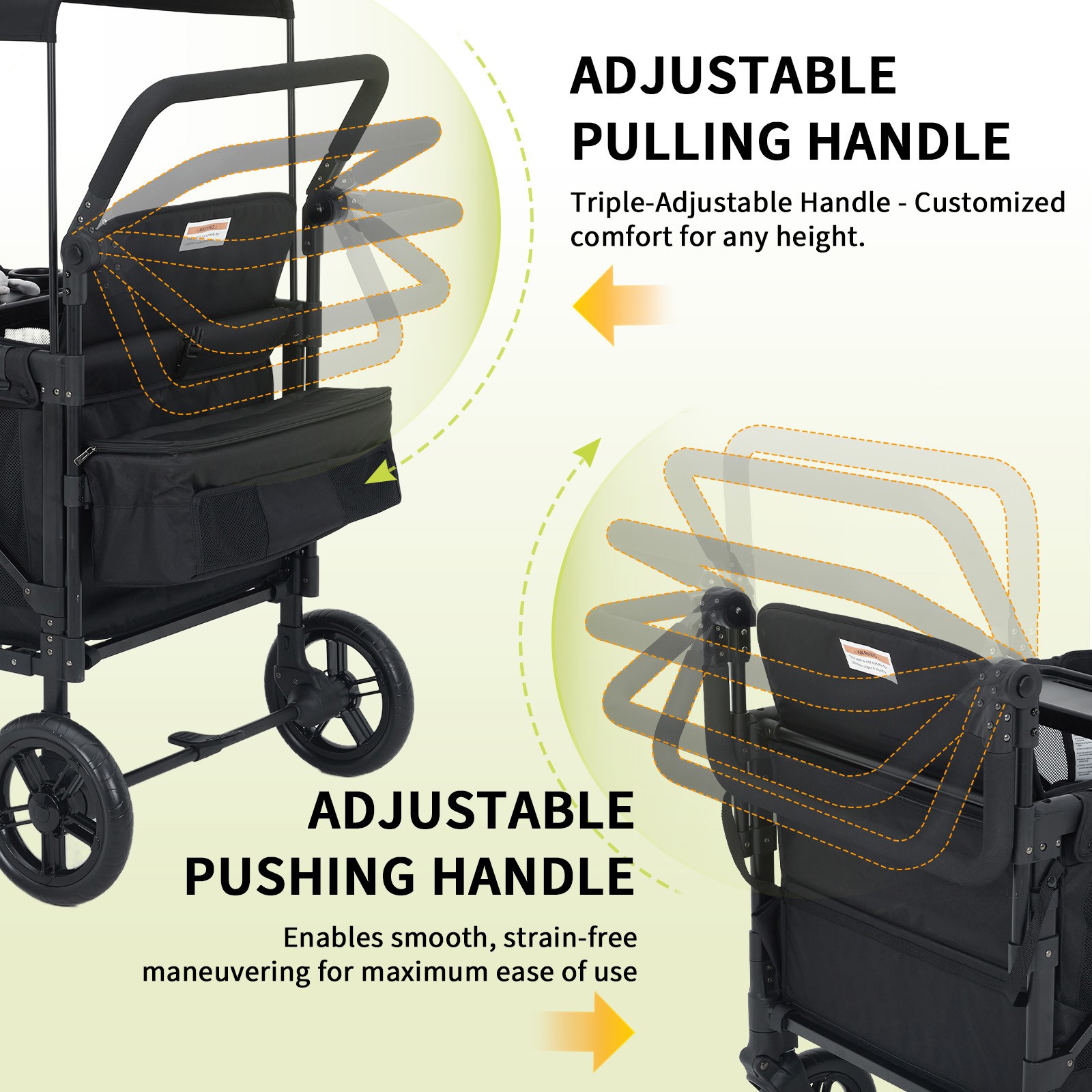 4 Seater All-Terrain Wagon Stroller Premium Wagon Stroller with Safety Harness