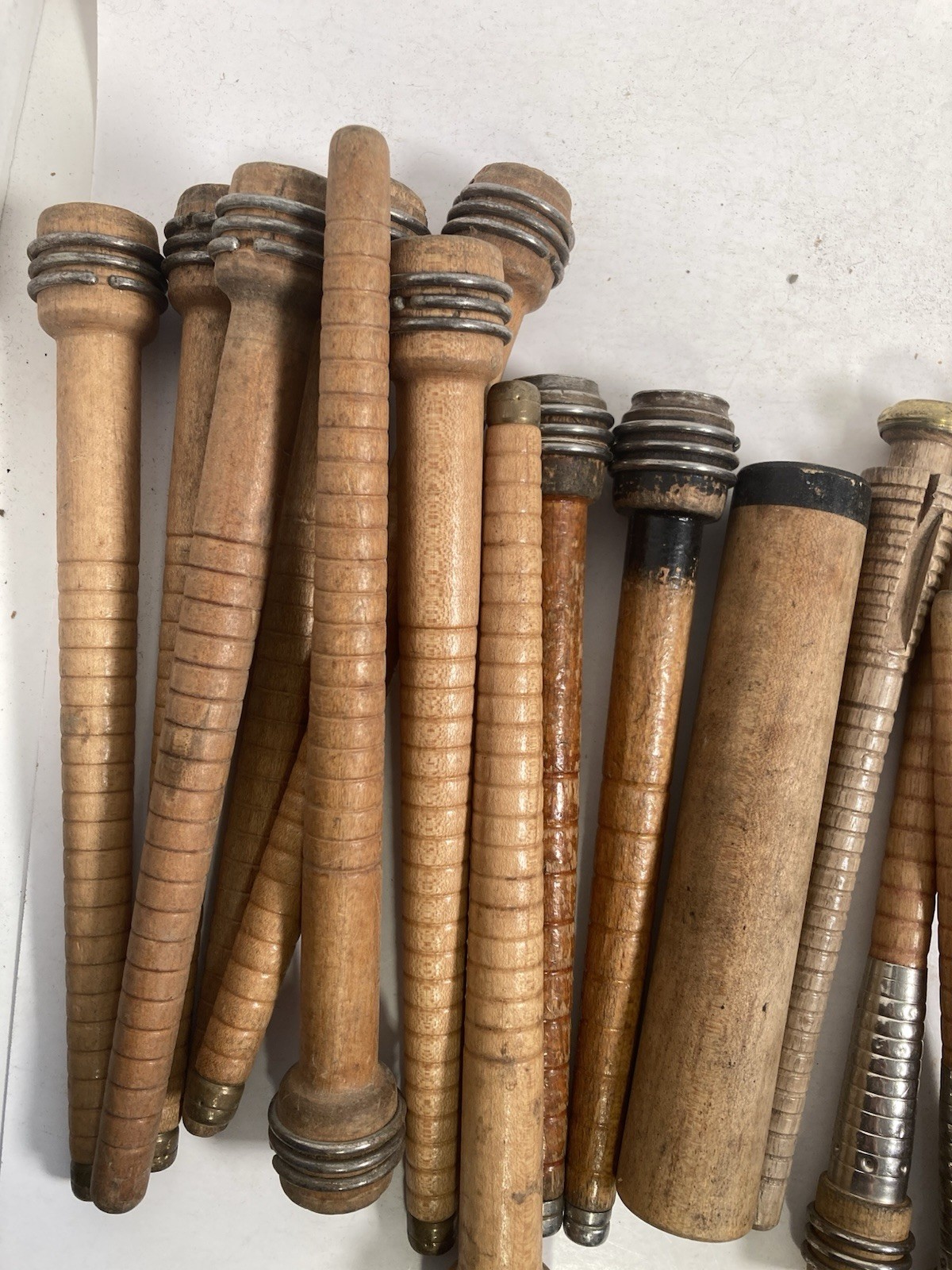 Wood Spools Bobbins Wooden Industrial 3"-8.75" Vintage Quills Mix Lot-30: