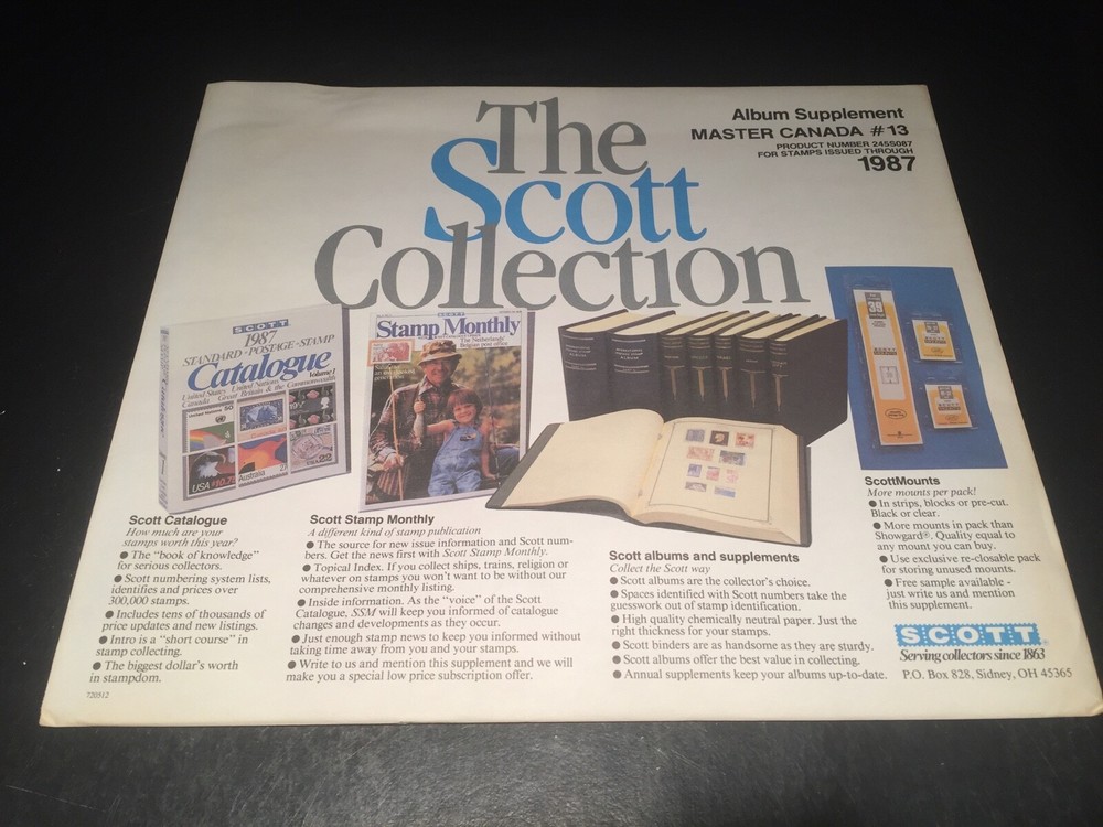 Scott Stamp Album Pages Master Canada Supplement #13 - 1987 - New