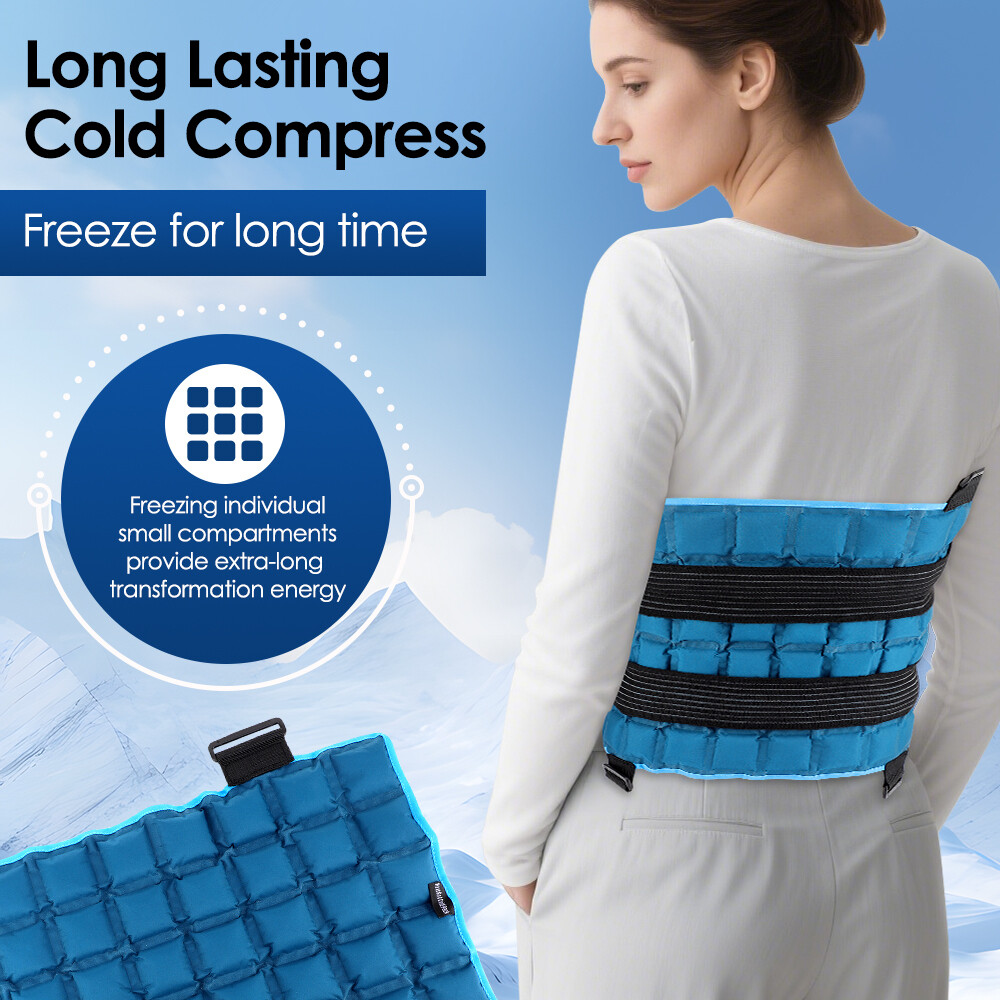 Reusable Ice Gel Pack Hot & Cold Therapy Heat Wrap Pad for Back Waist Hip Knee