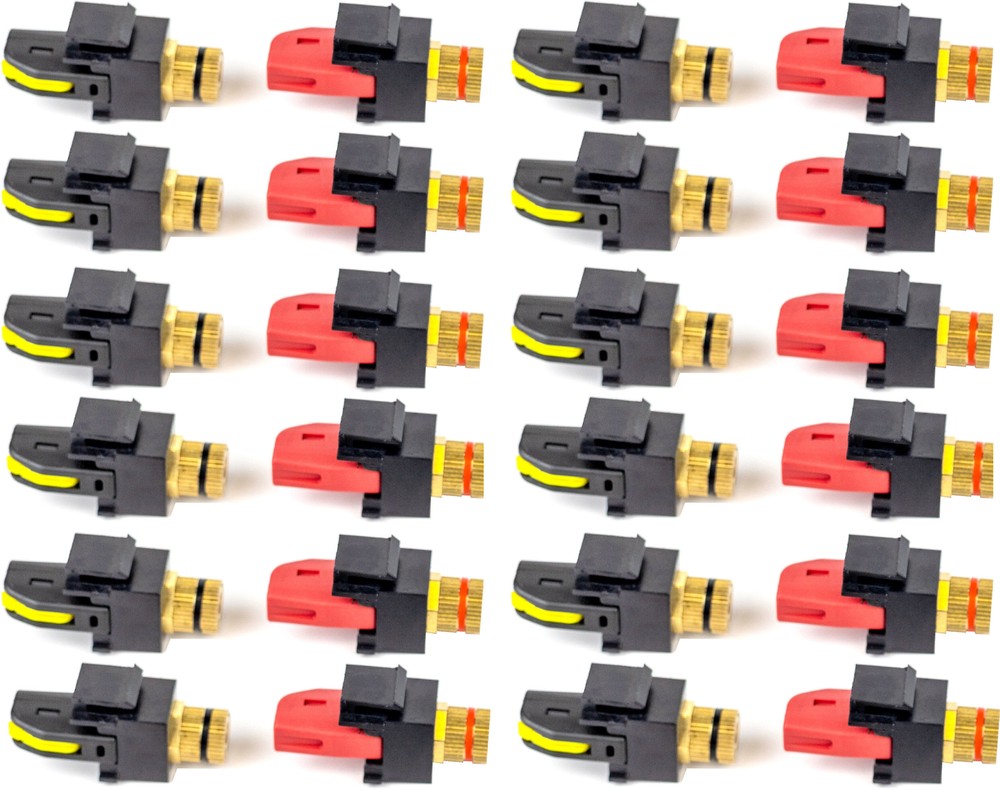 Speaker Snap Keystone Binding Posts 25 Pairs / 50 Pieces -Black