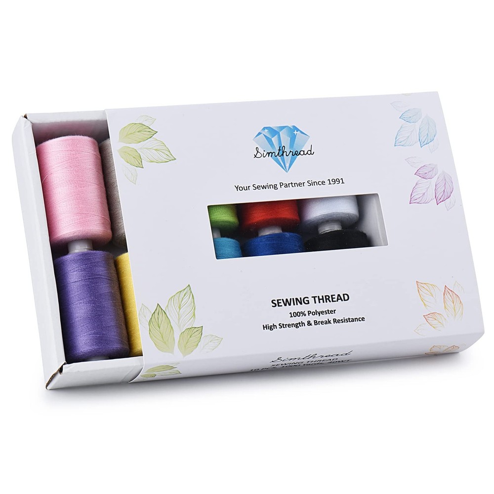 10-Spool 1000 Yards Each All Purpose Sewing Thread Assorted Basic Colors