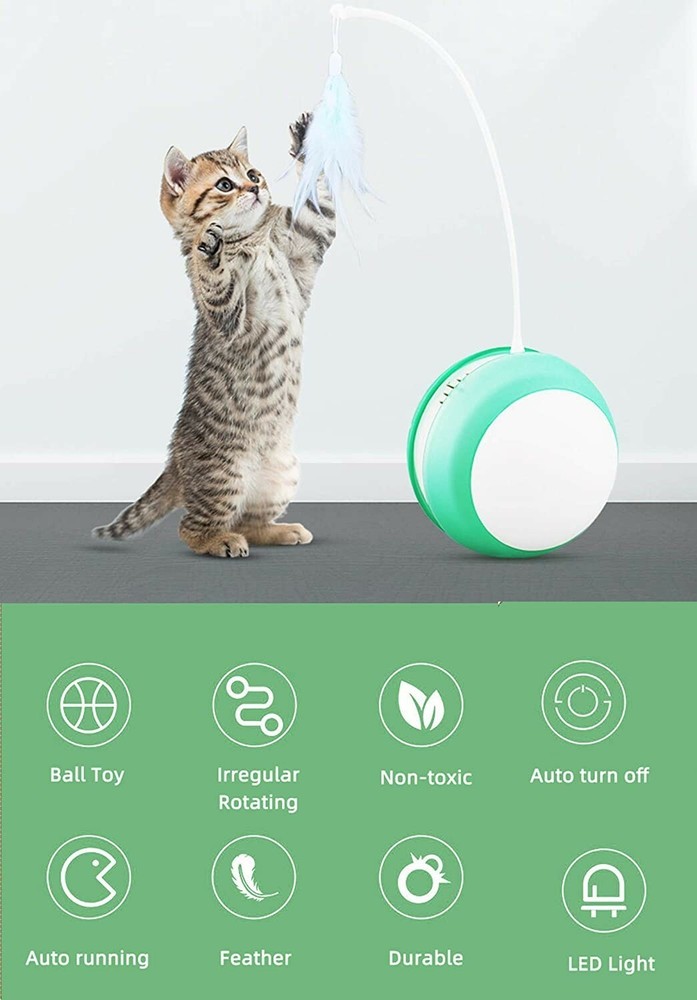 Automatic Rolling Ball Cat Toy – USB Rechargeable Interactive Moving Ball