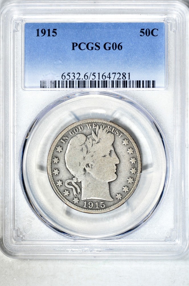 1915 50C Barber Half Dollar PCGS G06