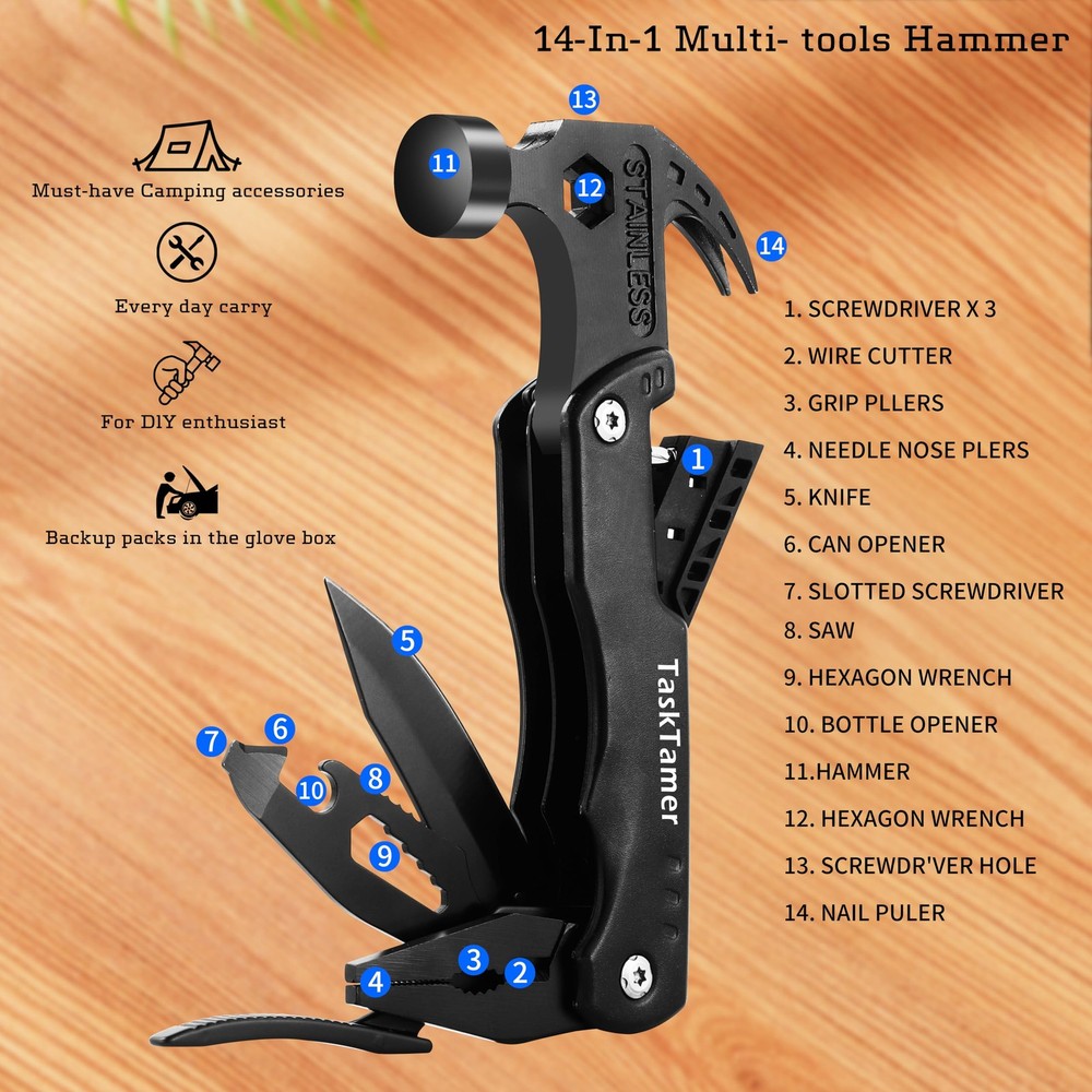 Multitools for Men, Man Gifts Multi-tools Set with Multi-Hammer, Utility Knif...