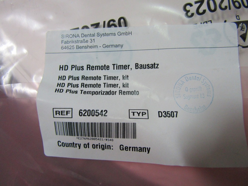 Sirona Heliodent Plus Remote Timer Cover with Cable D3507 6200542
