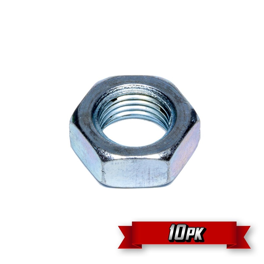 Hex Jam Nut, 1"-8 RH Thread, Zinc {10pk}