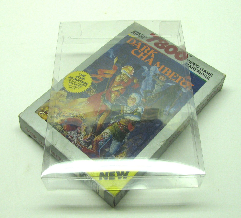 1X CLEAR PLASTIC PROTECTIVE BOX SLEEVE FOR ATARI 7800 CIB GAME BOXES