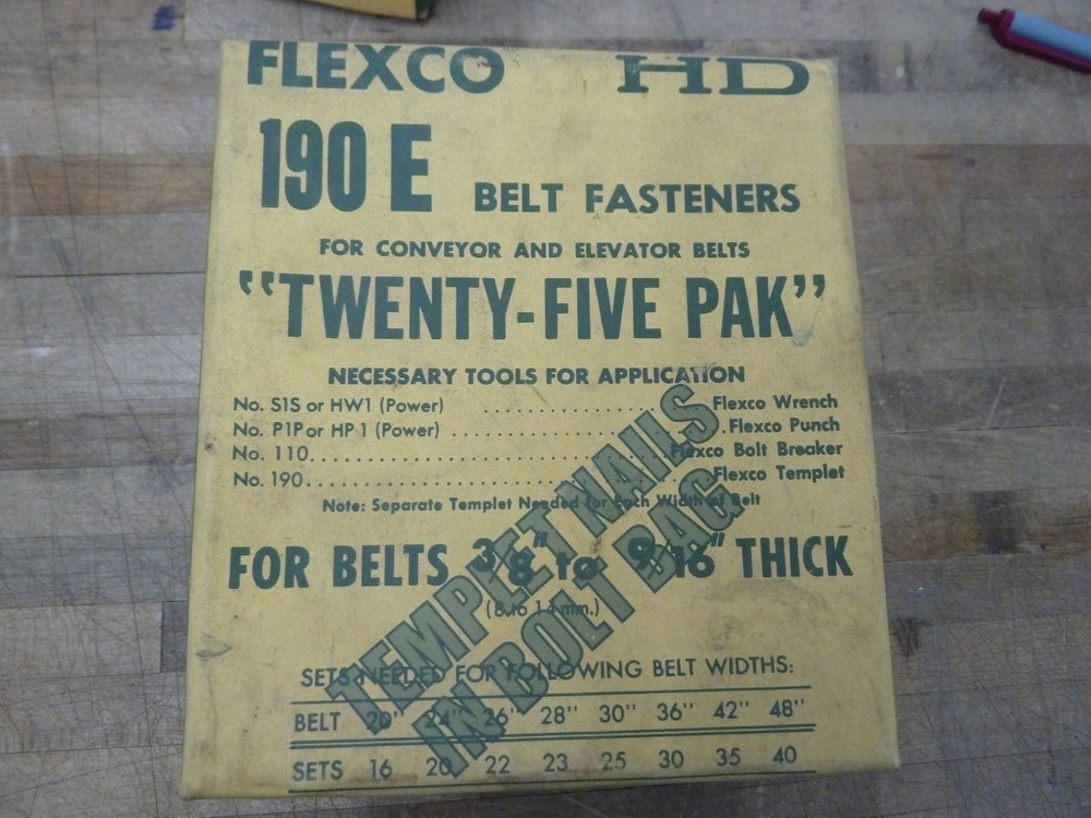 Flexco HD 190E conveyor/elevator belt fasteners [1-I.1]