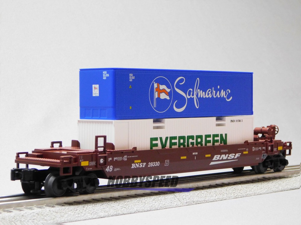 LIONEL BNSF MAXI STACK W/ CONTAINER LOAD freight train flatcar flat 2328330 NEW