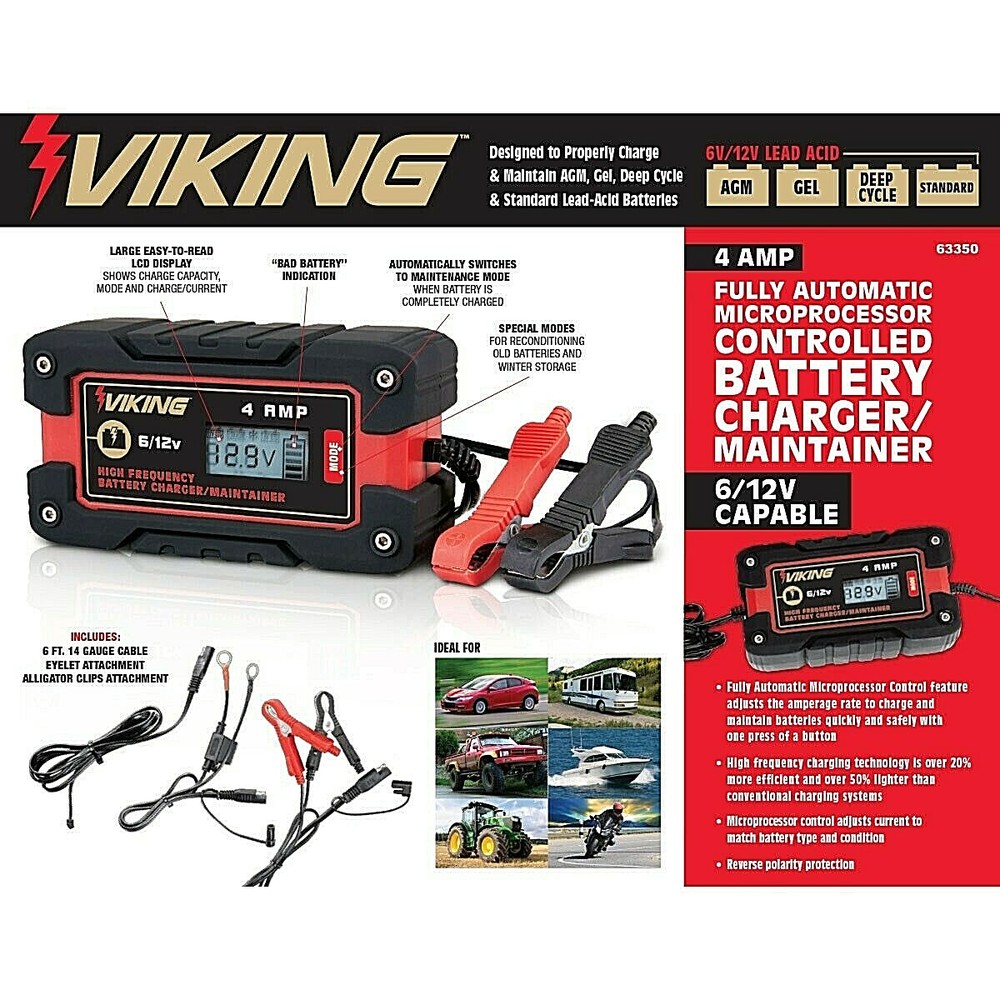 4 Amp Fully Automatic Microprocessor Controlled Battery Charger/Maintainer NEW!