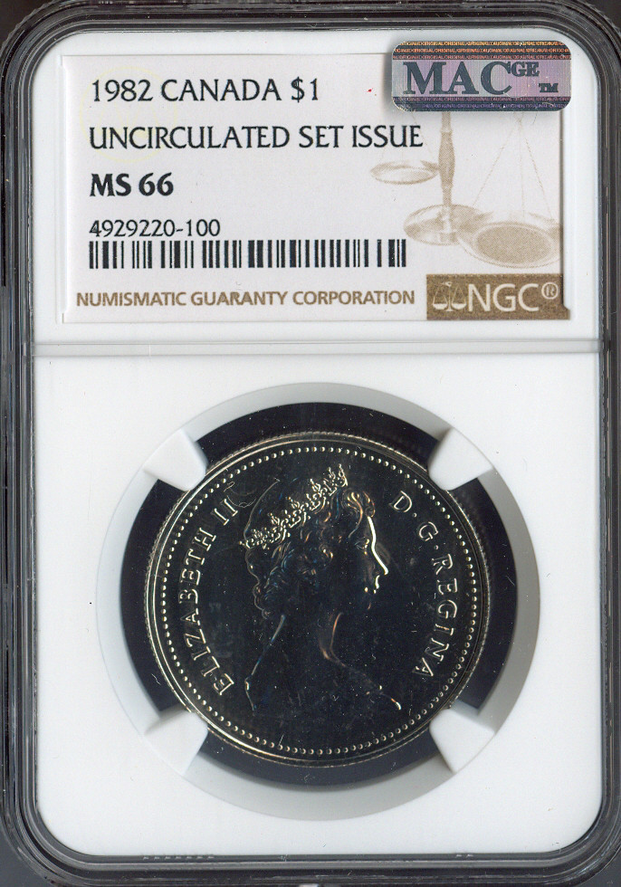 1982 Canada Dollar $1 NGC MS66 UNC SET MAC - Quality