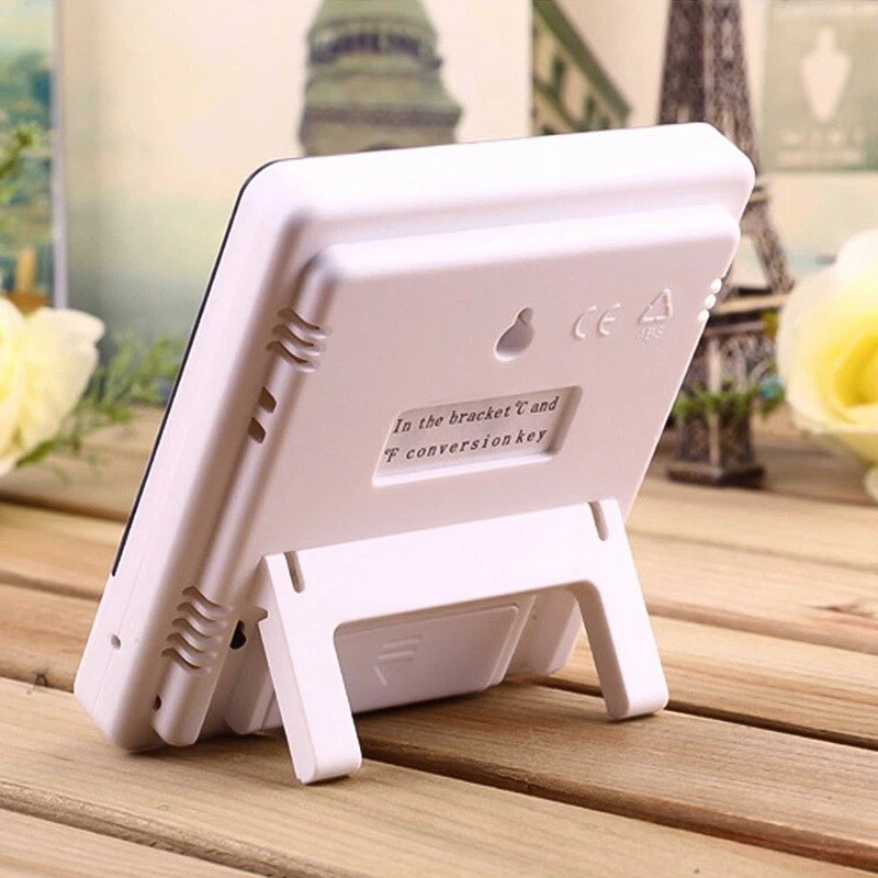 2 Packs Digital LCD Hygrometer Thermometer Humidity Temperature Alarm Clock